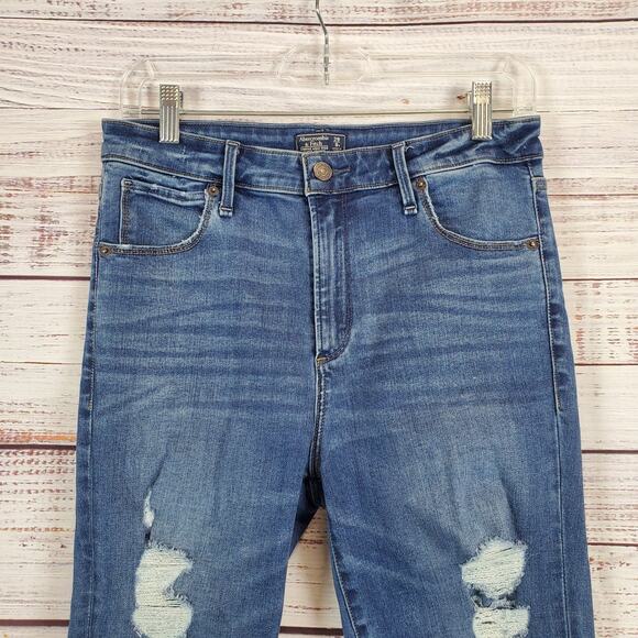 Abercrombie & Fitch Simone High Rise Super Skinny Jeans Distressed Cabincore 8 - Picture 5 of 13